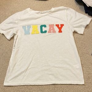 White Graphic VACAY T-Shirt
